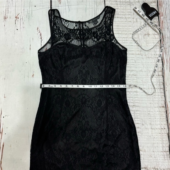 ARMANI EXCHANGE black lace with sateen underlay sheath dress in size 6 EUC - Picture 4 of 16